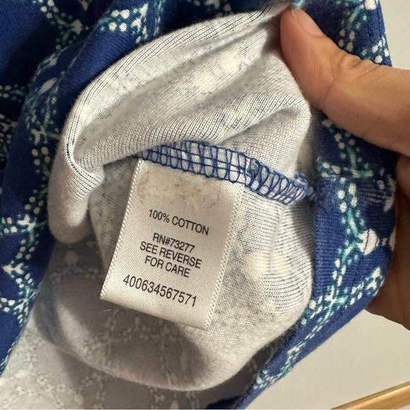 Croft & Barrow Navy Geometric Short Sleeve Tee Size Small - Picture 4 of 6